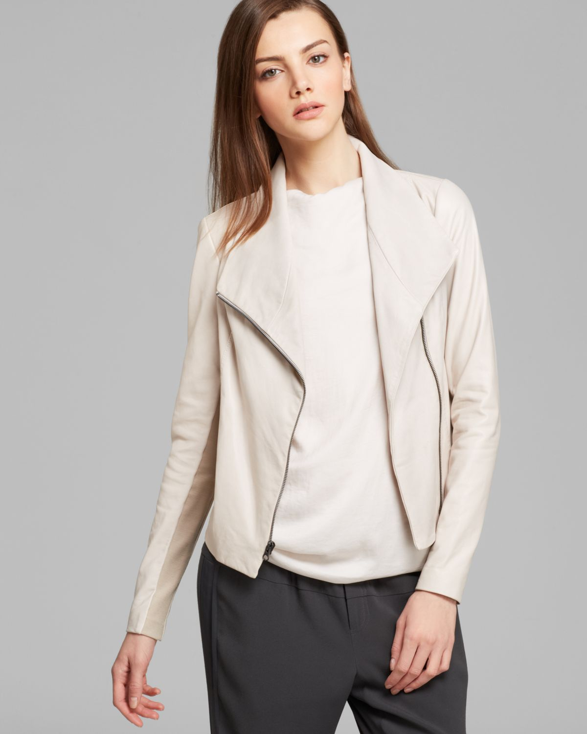 Vince Jacket - Scuba Leather in White | Lyst