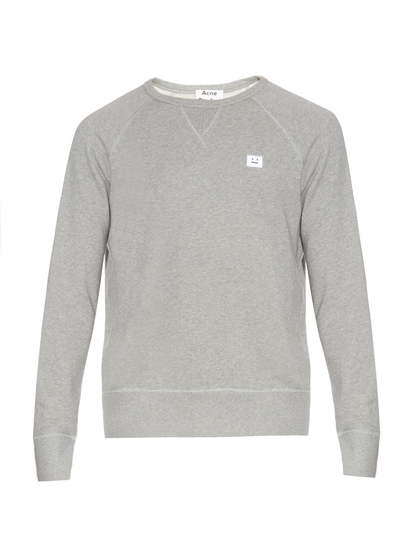 Acne Studios College Face Jersey Sweatshirt in Gray for Men - Lyst