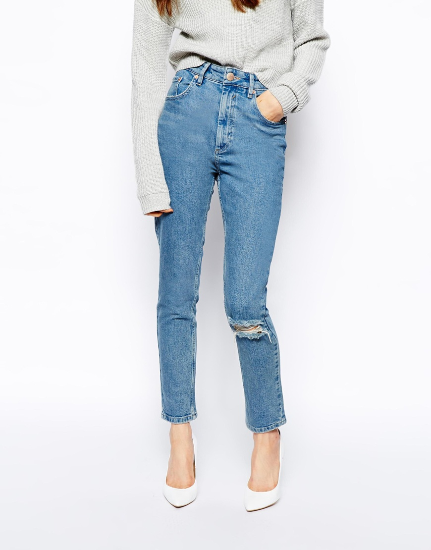 ripped slim mom jeans