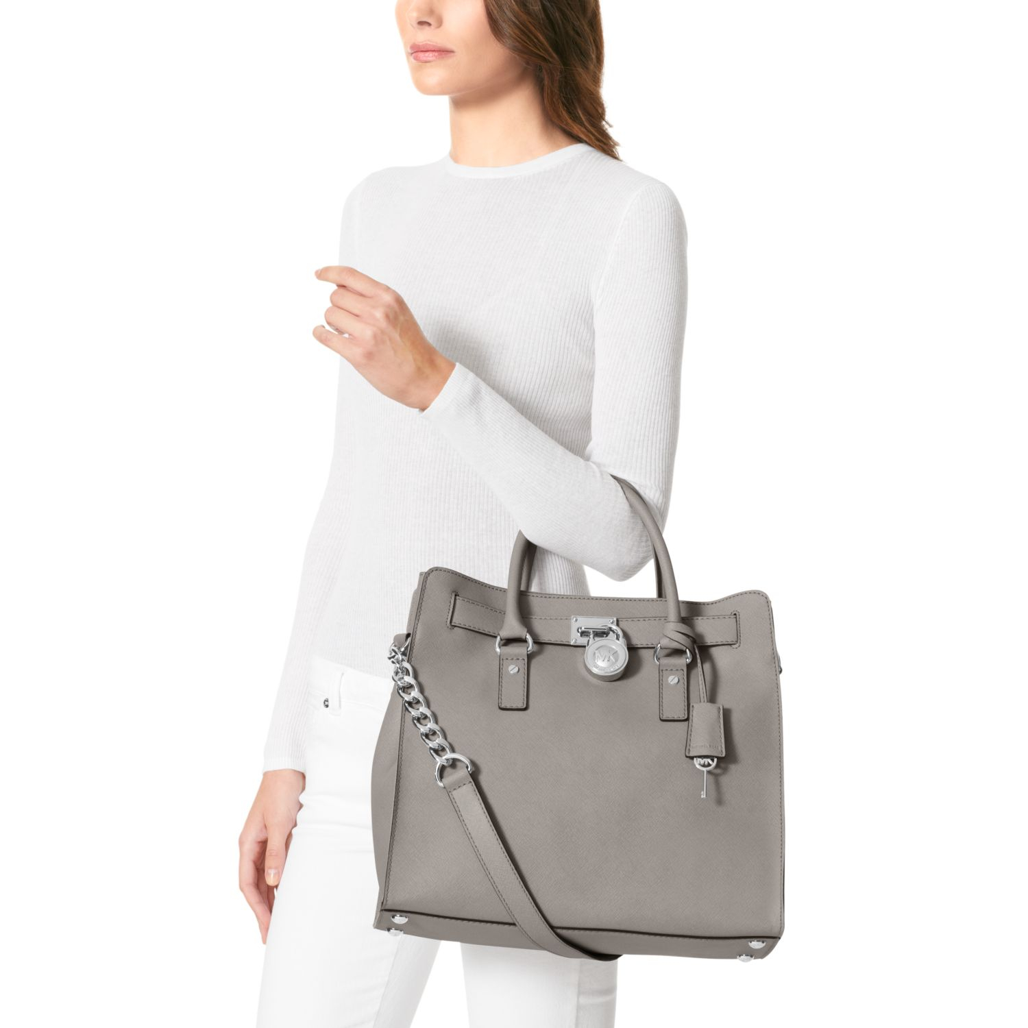 michael kors white hamilton saffiano leather large tote product 1 24989460 1 431402852 normal