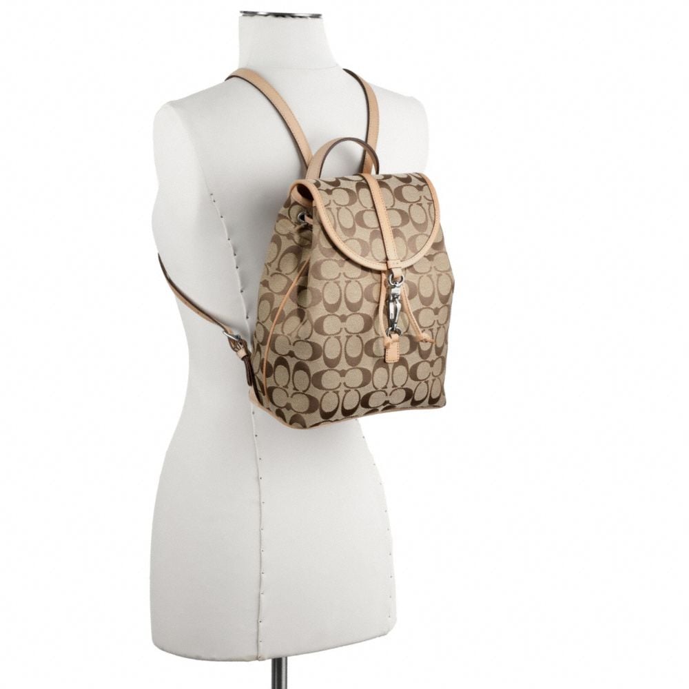 COACH Signature Small Backpack in Natural | Lyst