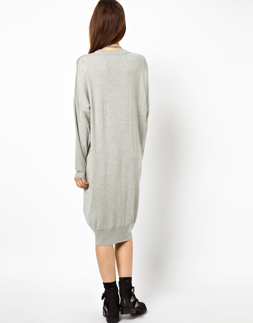 oversized grey jumper dress