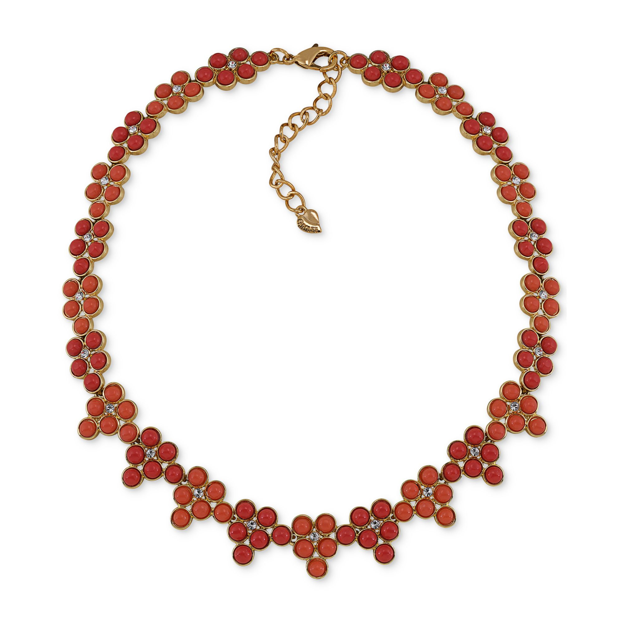 Carolee Coral Croquet Bead Collar Necklace in Red (gold) Lyst