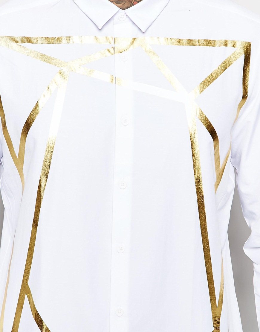 red shirt with gold letters