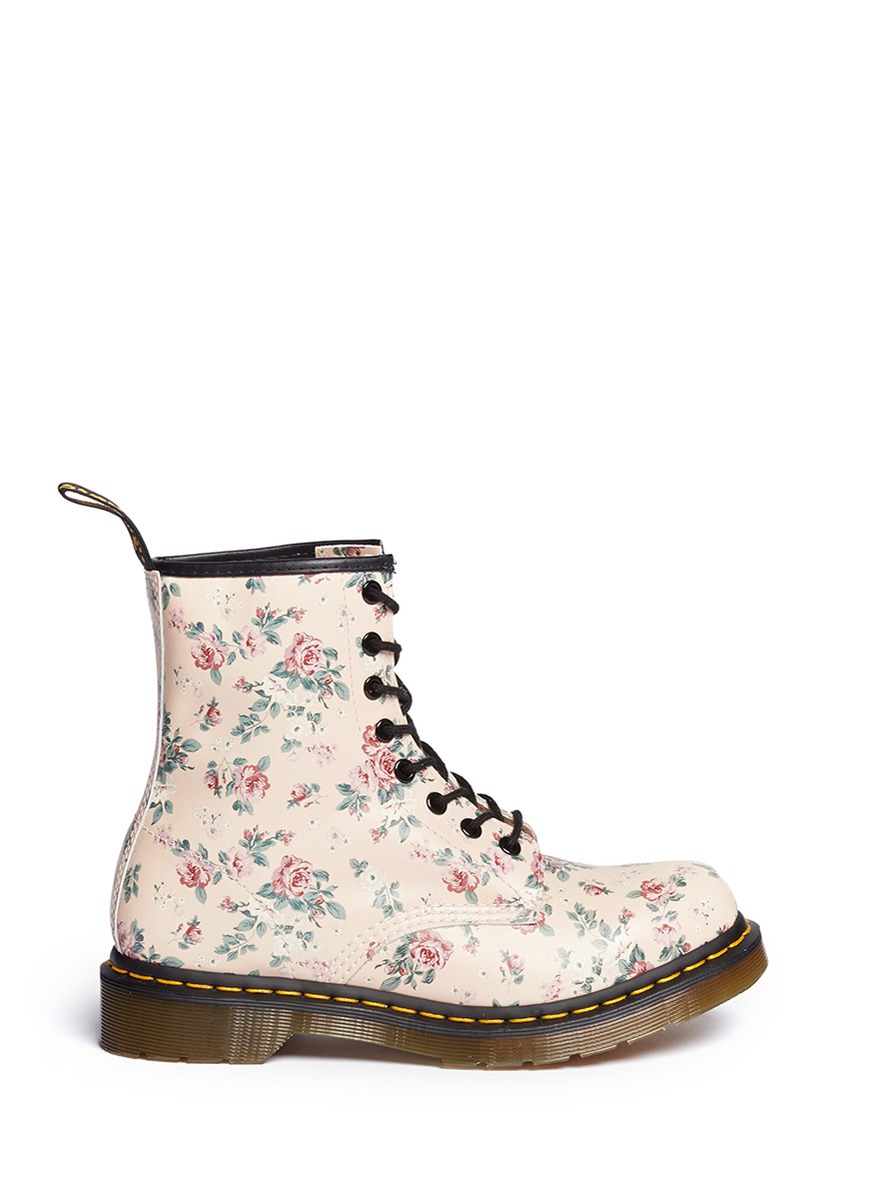 pink floral doc martens