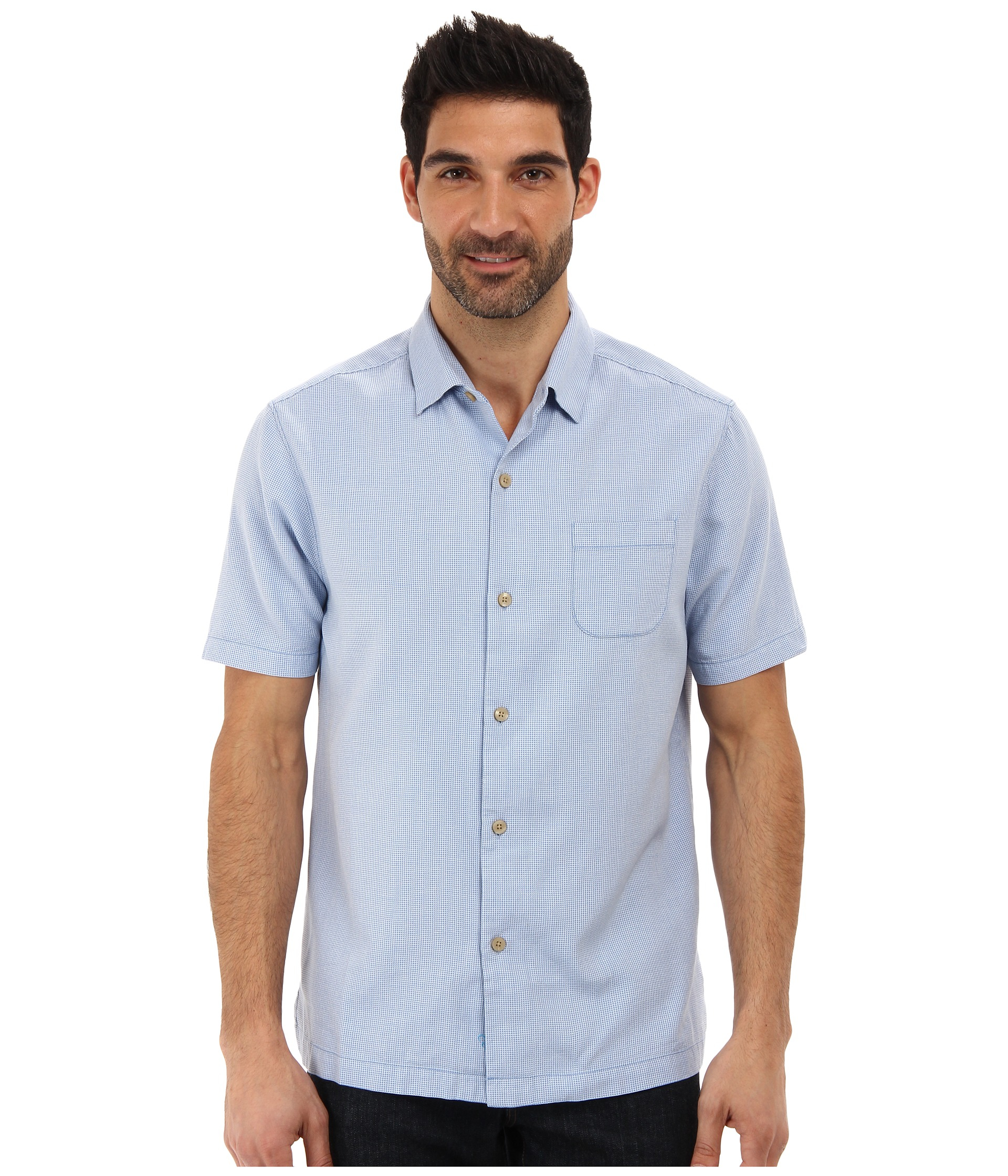 Tommy bahama Island Modern Fit Pacific Square Ss Camp Shirt in Blue for ...