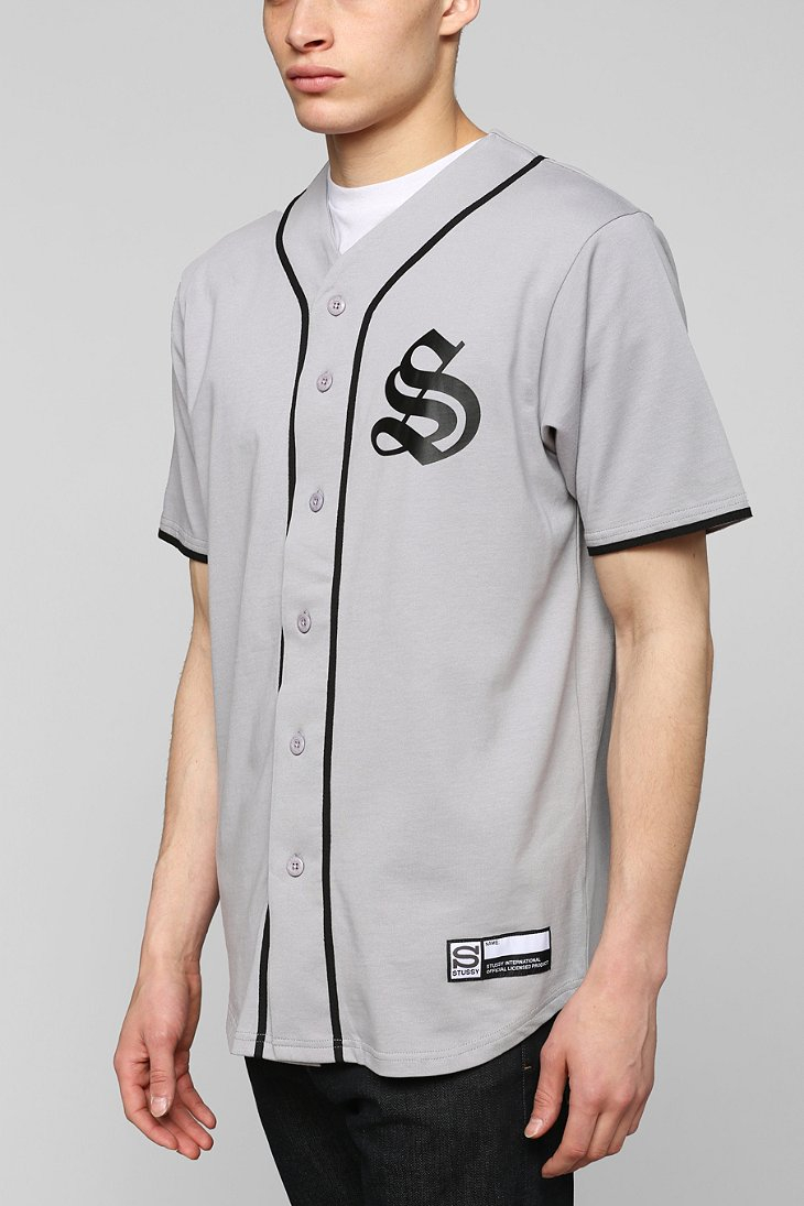 Stussy S Baseball Jersey Tee in Gray for Men