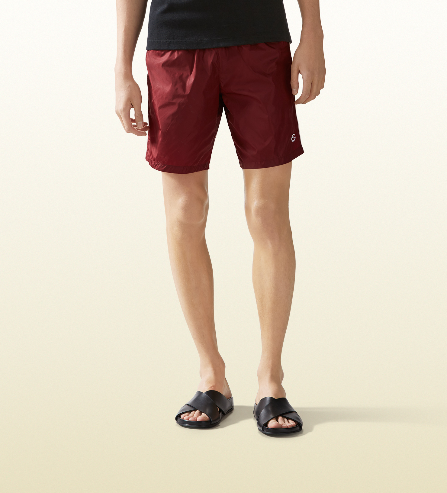 black gucci swim trunks