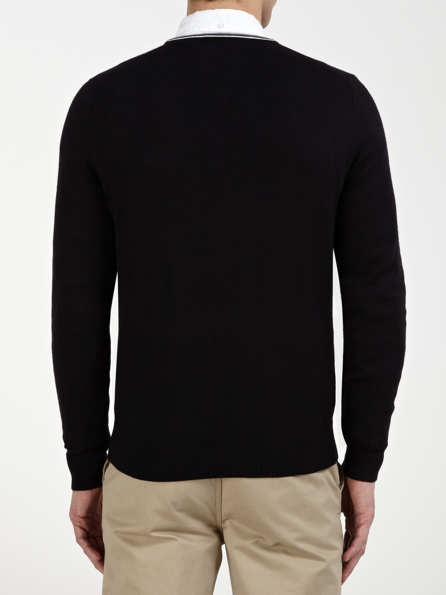 Fred Perry Merino Blend Jumper V-neck Jumper in Black for Men - Lyst