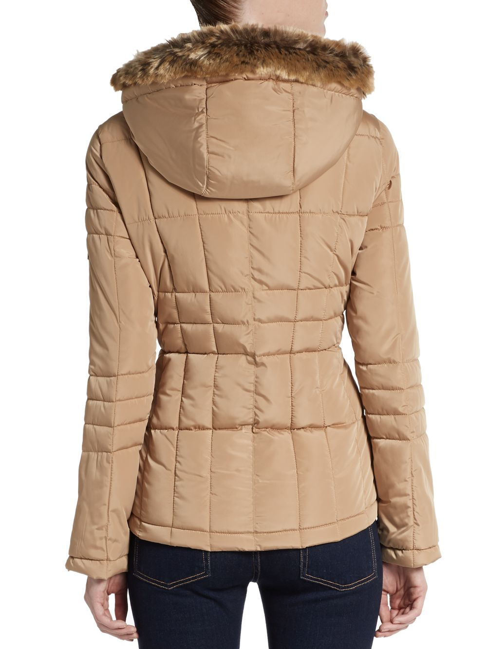 Calvin Klein Hooded Faux-Fur Trimmed Puffer Jacket in 