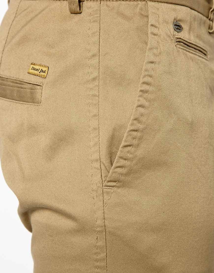 DIESEL Chinos Chi Tight E Slim Fit Washed in Natural for Men | Lyst