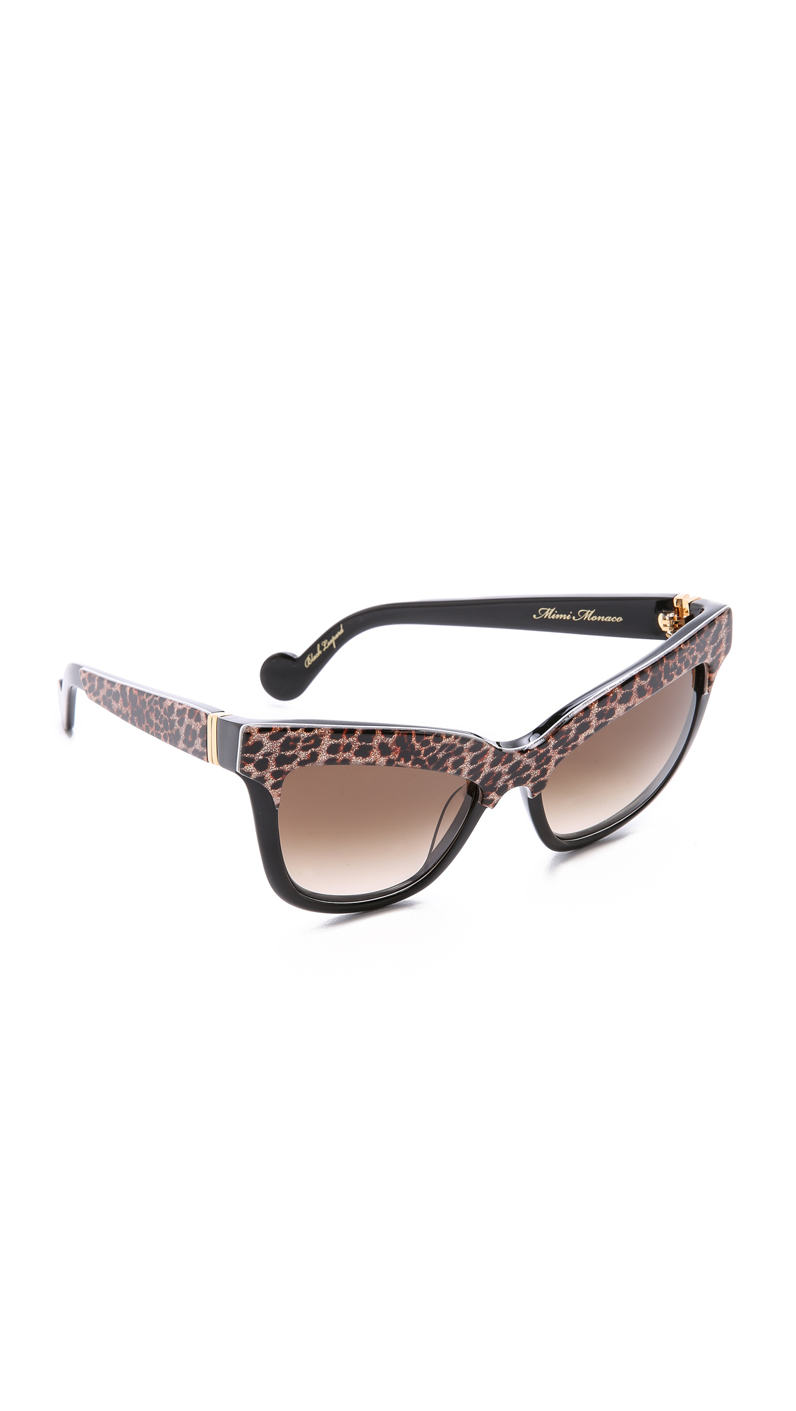Lyst - Anna Karin Karlsson Mimi Monaco Sunglasses - Black Leopard/Brown ...