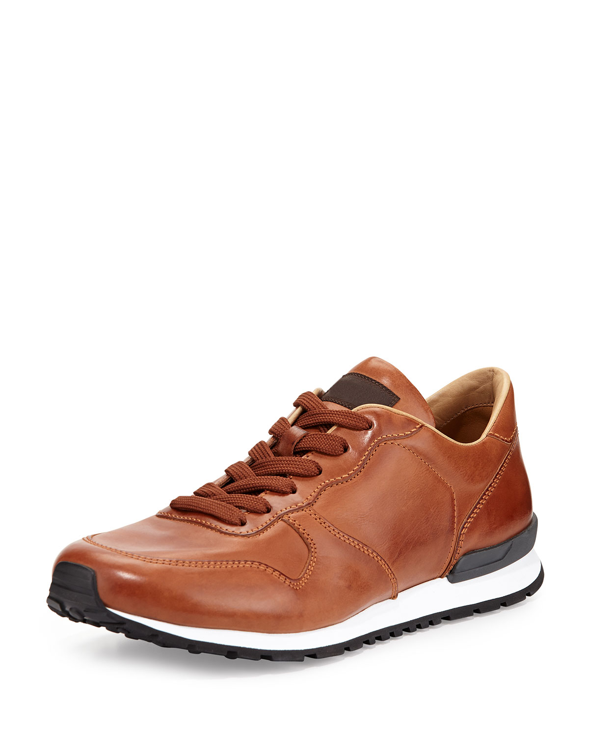 Tod's Runner Burnished Leather Sneaker in Brown for Men | Lyst