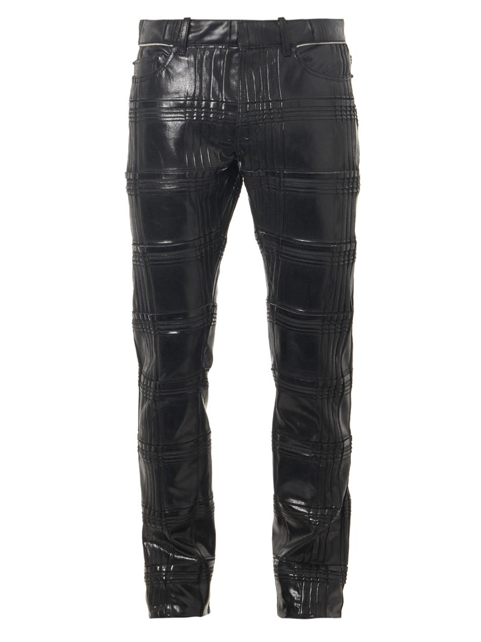 Balenciaga Plissé Shine-Coated Denim Jeans in Black for Men | Lyst