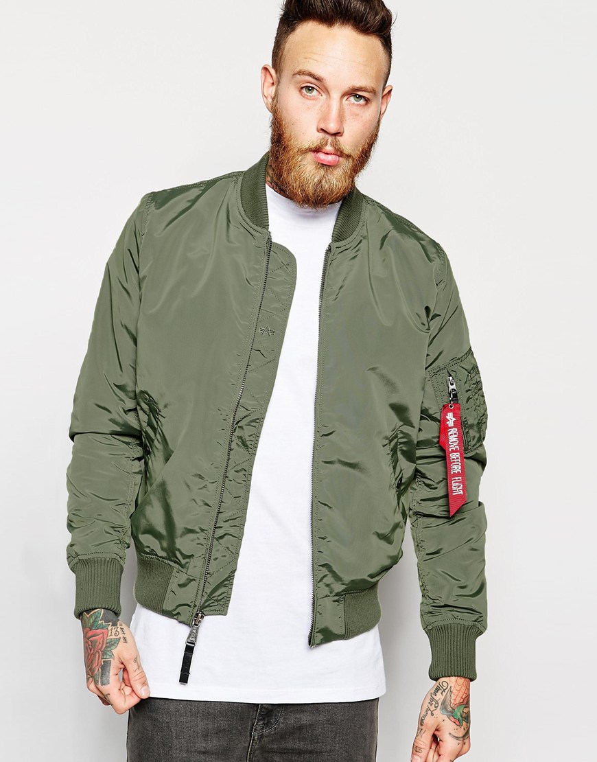Alpha industries Ma1 Bomber Jacket Slim Fit in Green for Men Lyst