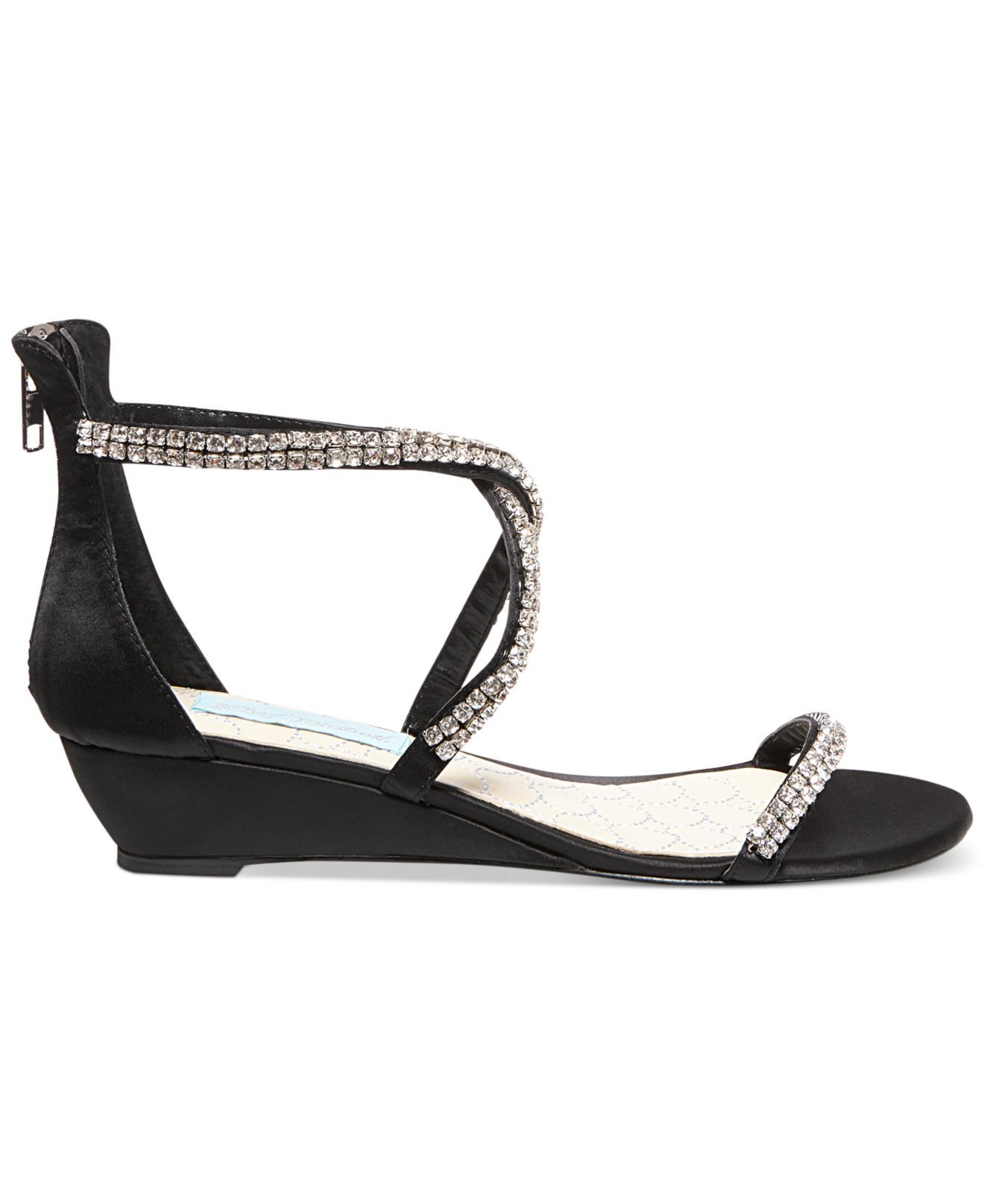 black wedge evening shoes
