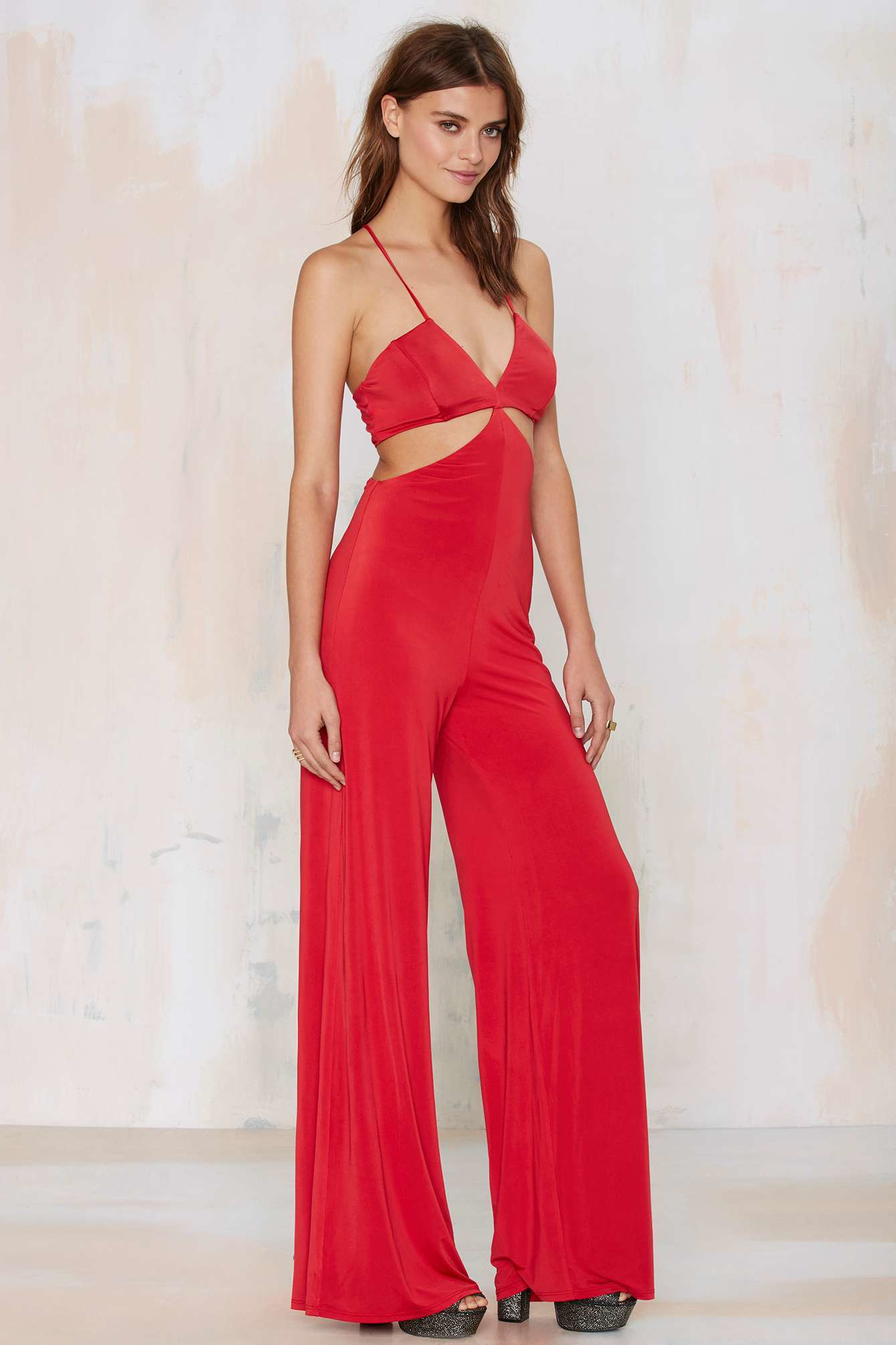 nasty gal red jumpsuit