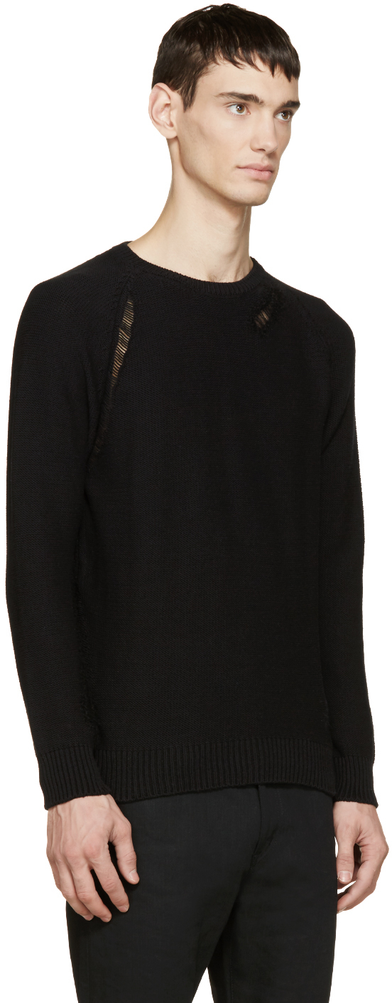 saint laurent distressed sweater