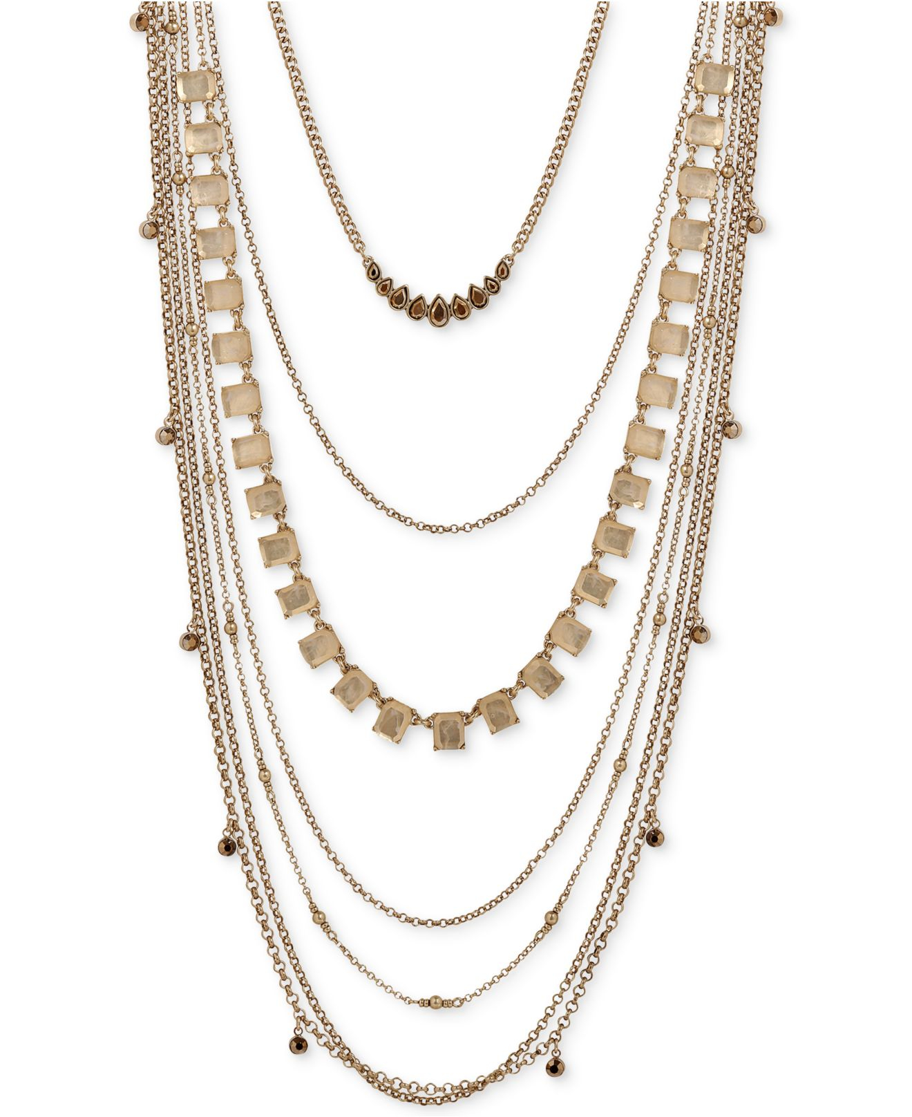 Lyst Lucky Brand Goldtone Multilayer Necklace in Metallic