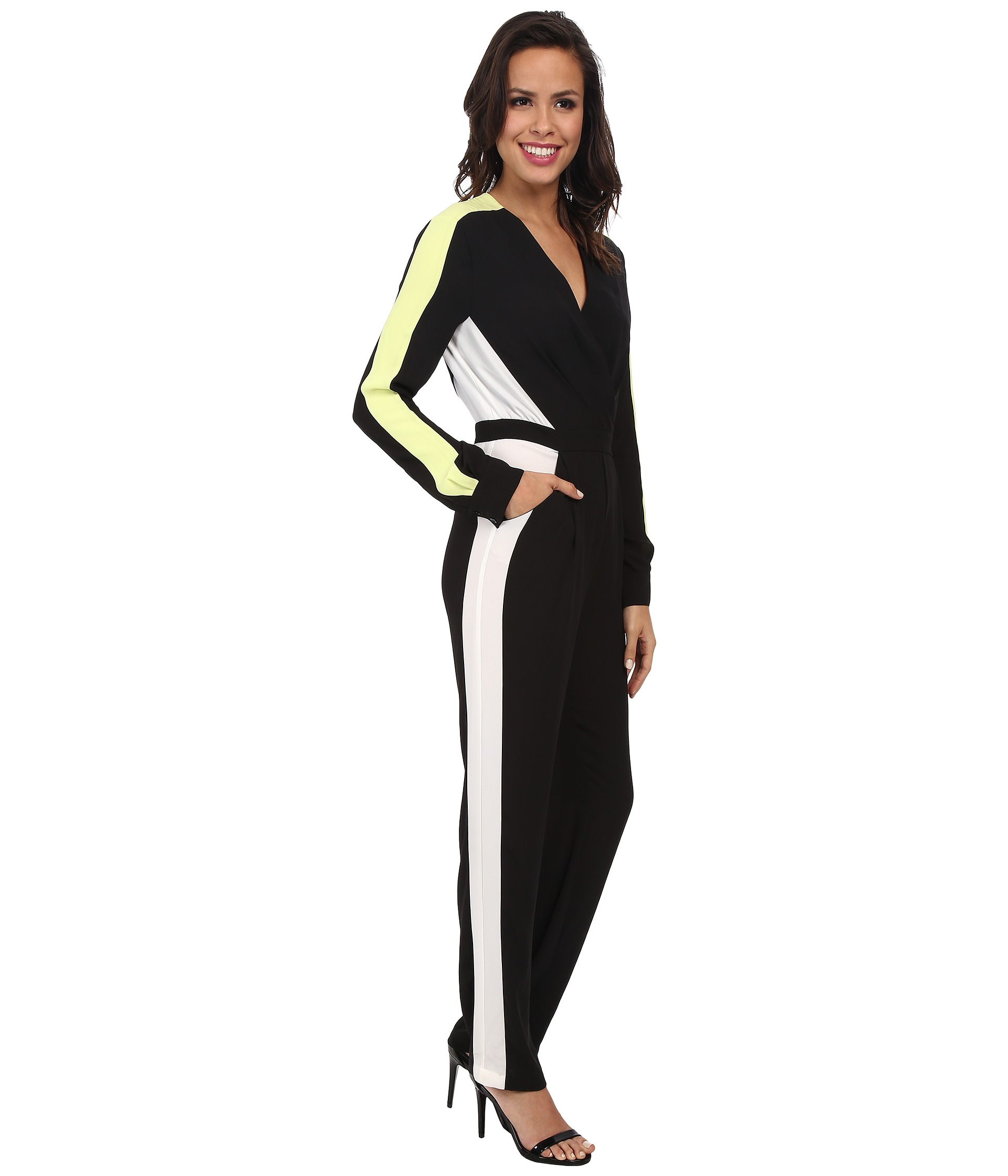bcbg color block jumpsuit