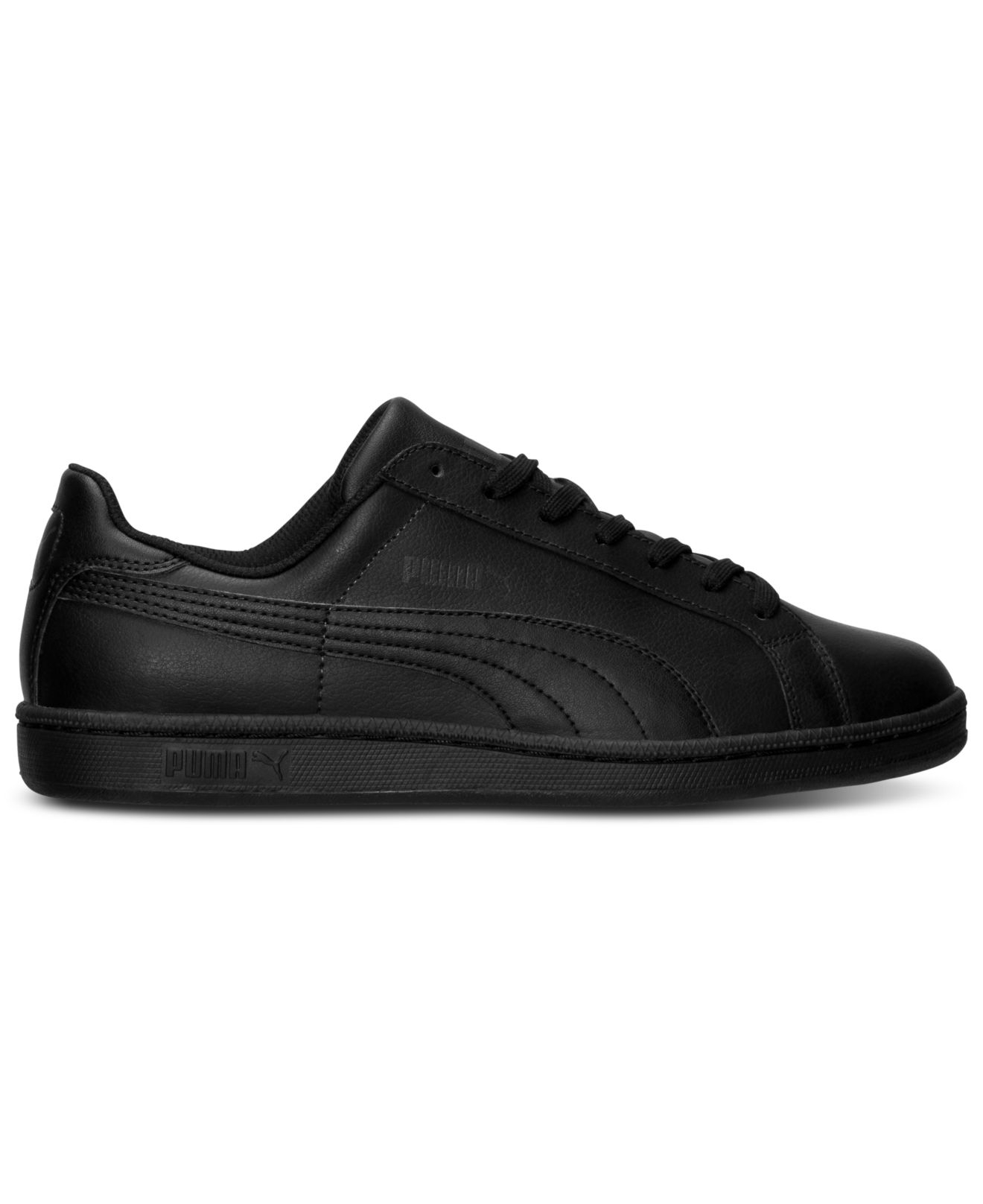 PUMA Men'S Smash Leather Casual Sneakers From Finish Line in Black for ...