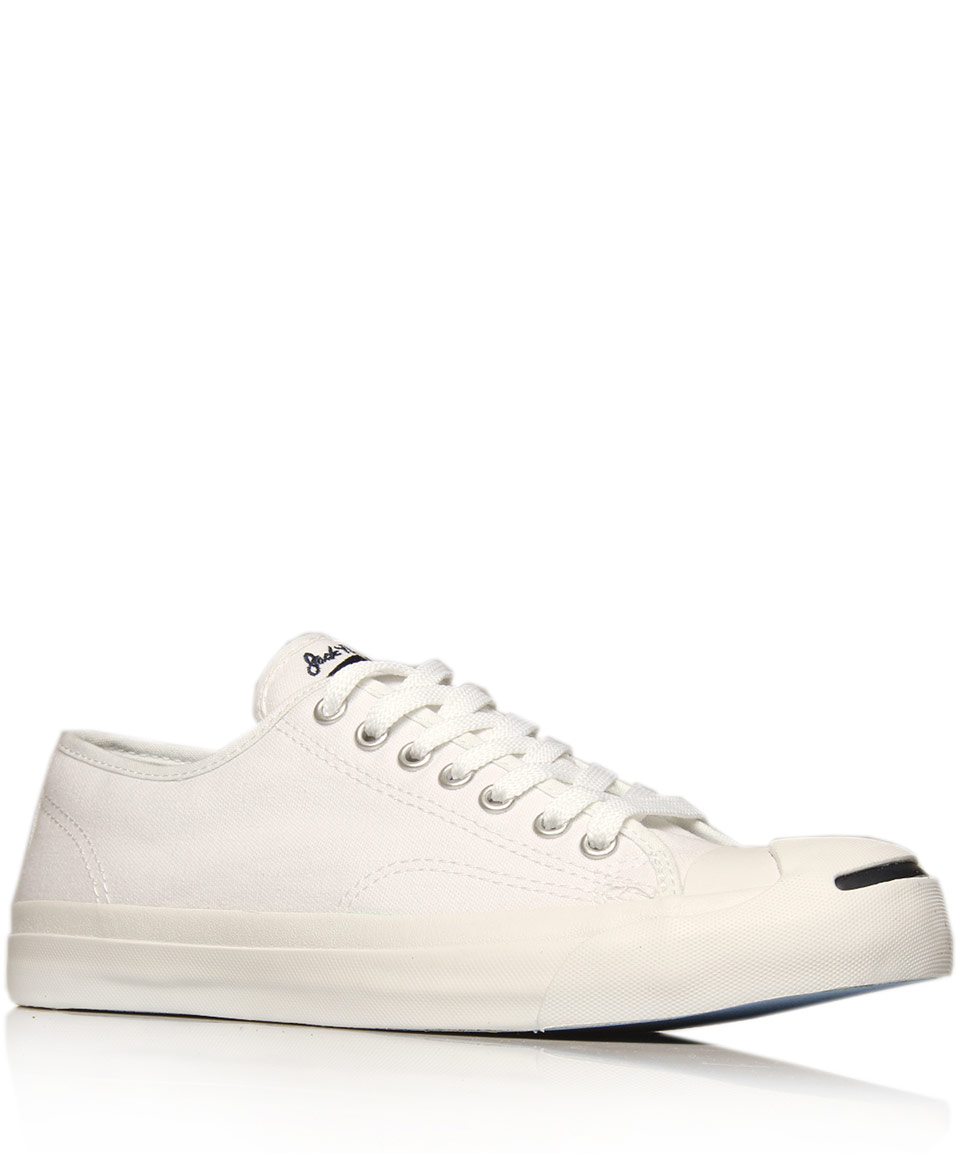 Converse Cream Jack Purcell Leather Trainers in Cream (Natural) for Men ...