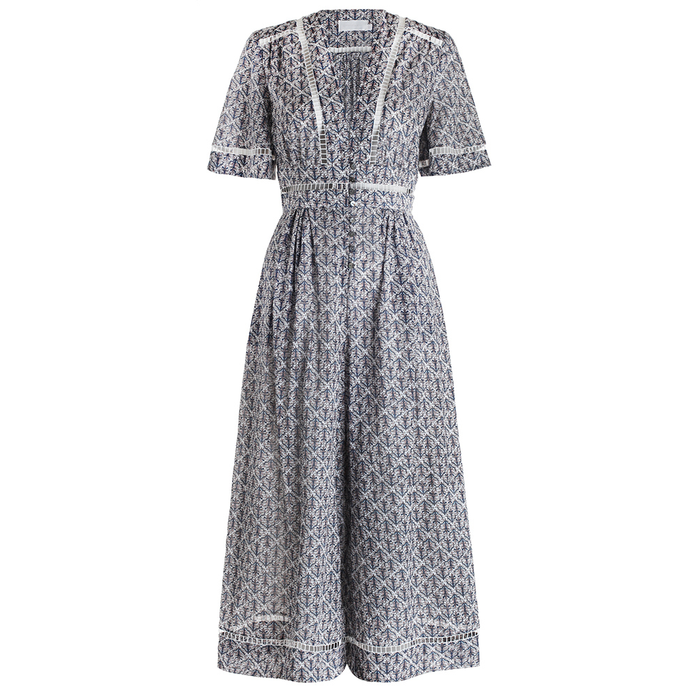 Zimmermann Cotton Henna Stamp Dress in Gray Lyst