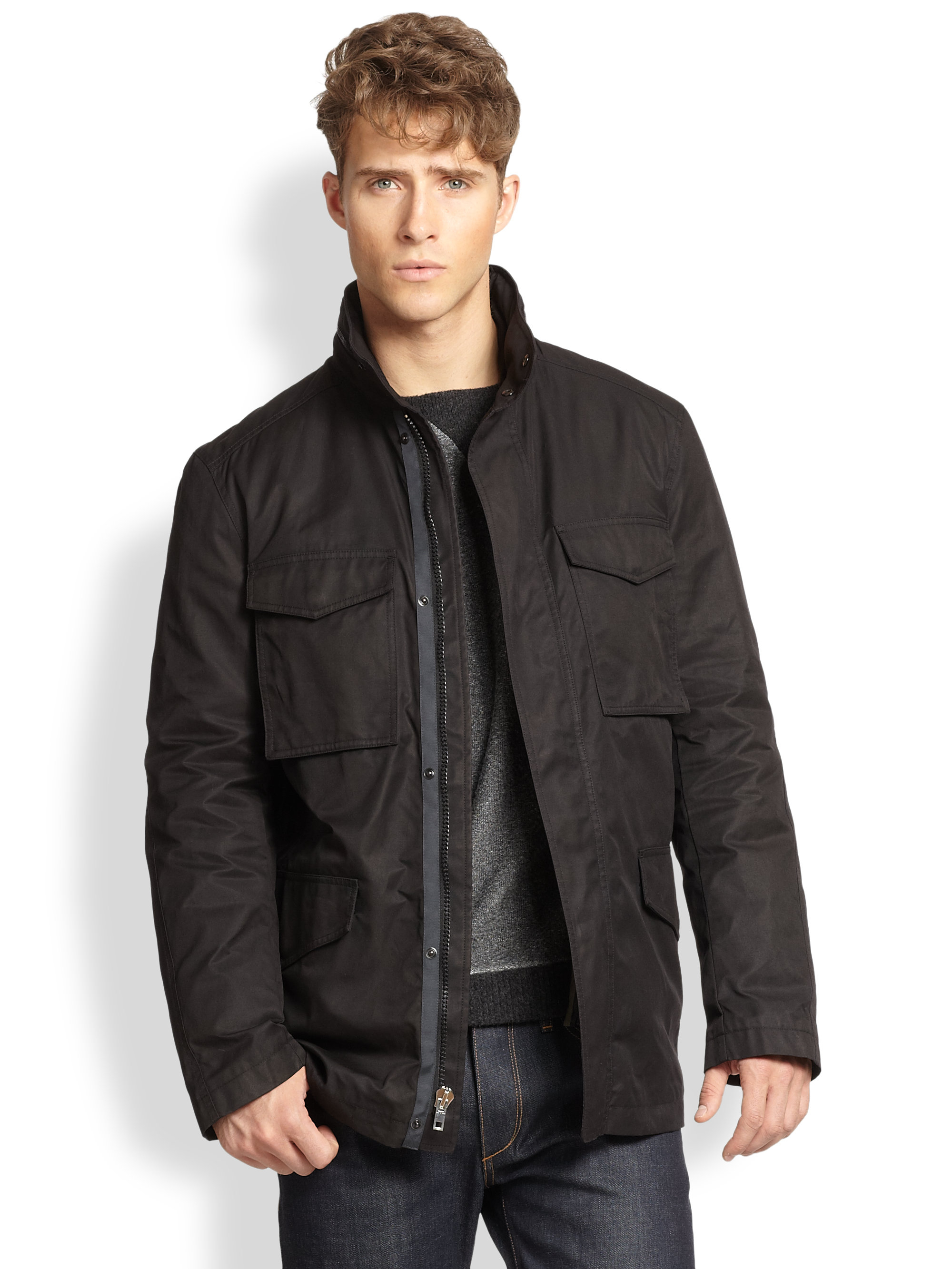Rag & Bone Twopiece Waxed Division Jacket Quilted Warmer in Black for ...