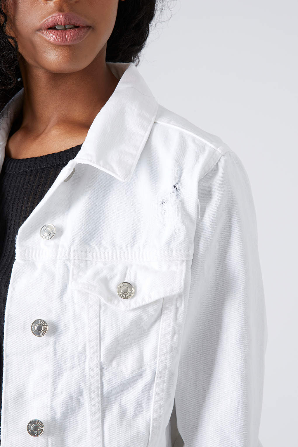 white denim jacket topshop