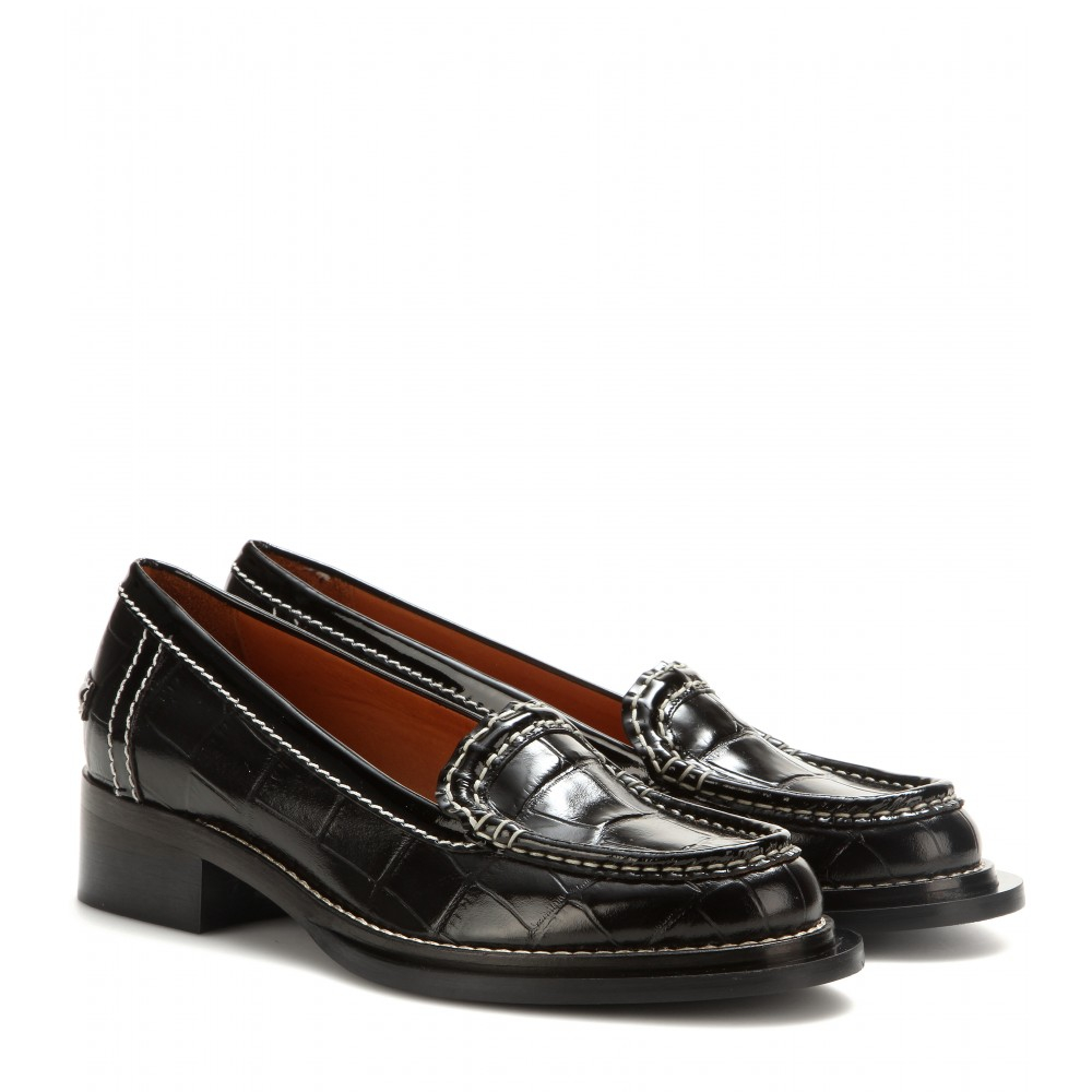 acne loafers acne studios embossed leather loafers in black lyst acne loafers acne studios embossed leather loafers in black lyst