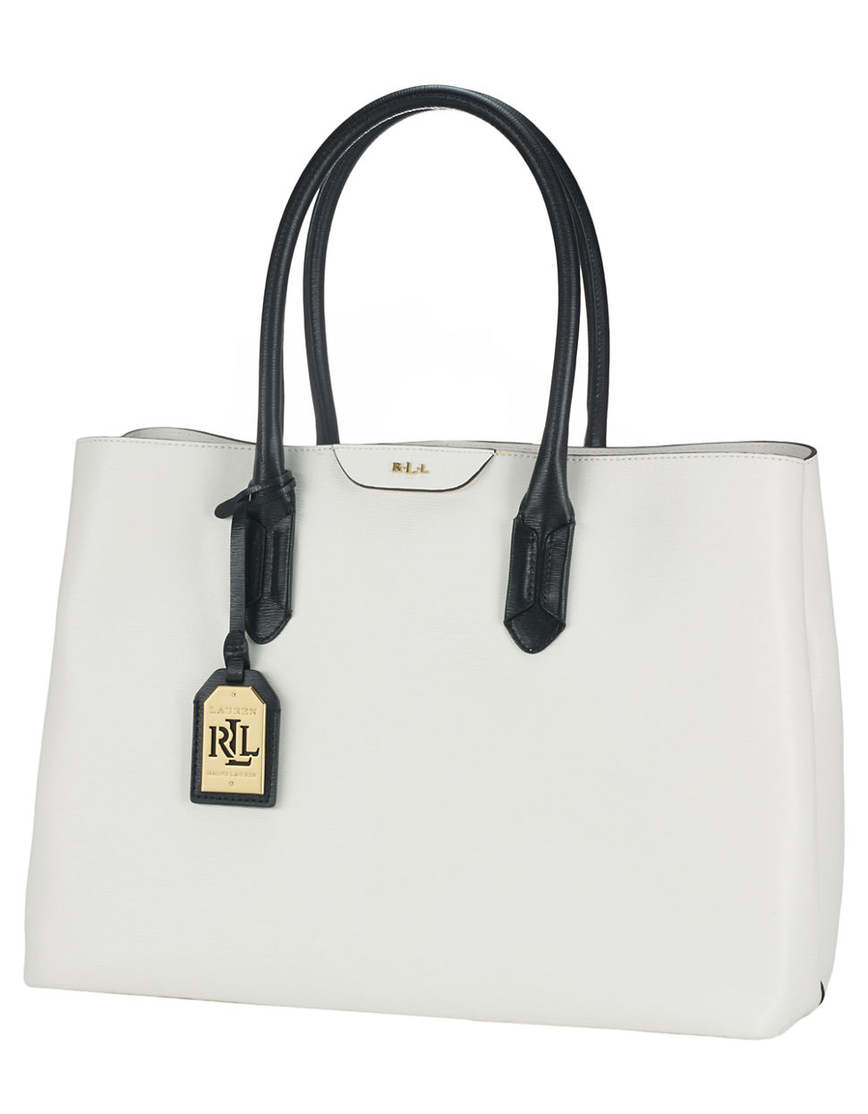 Lauren By Ralph Lauren Tate City Leather Tote Bag In White Lyst