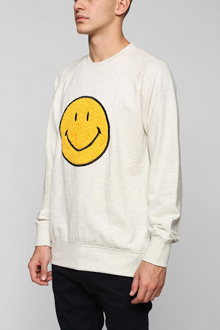 Urban Outfitters Smiley Face Pullover Sweatshirt in Yellow for Men | Lyst