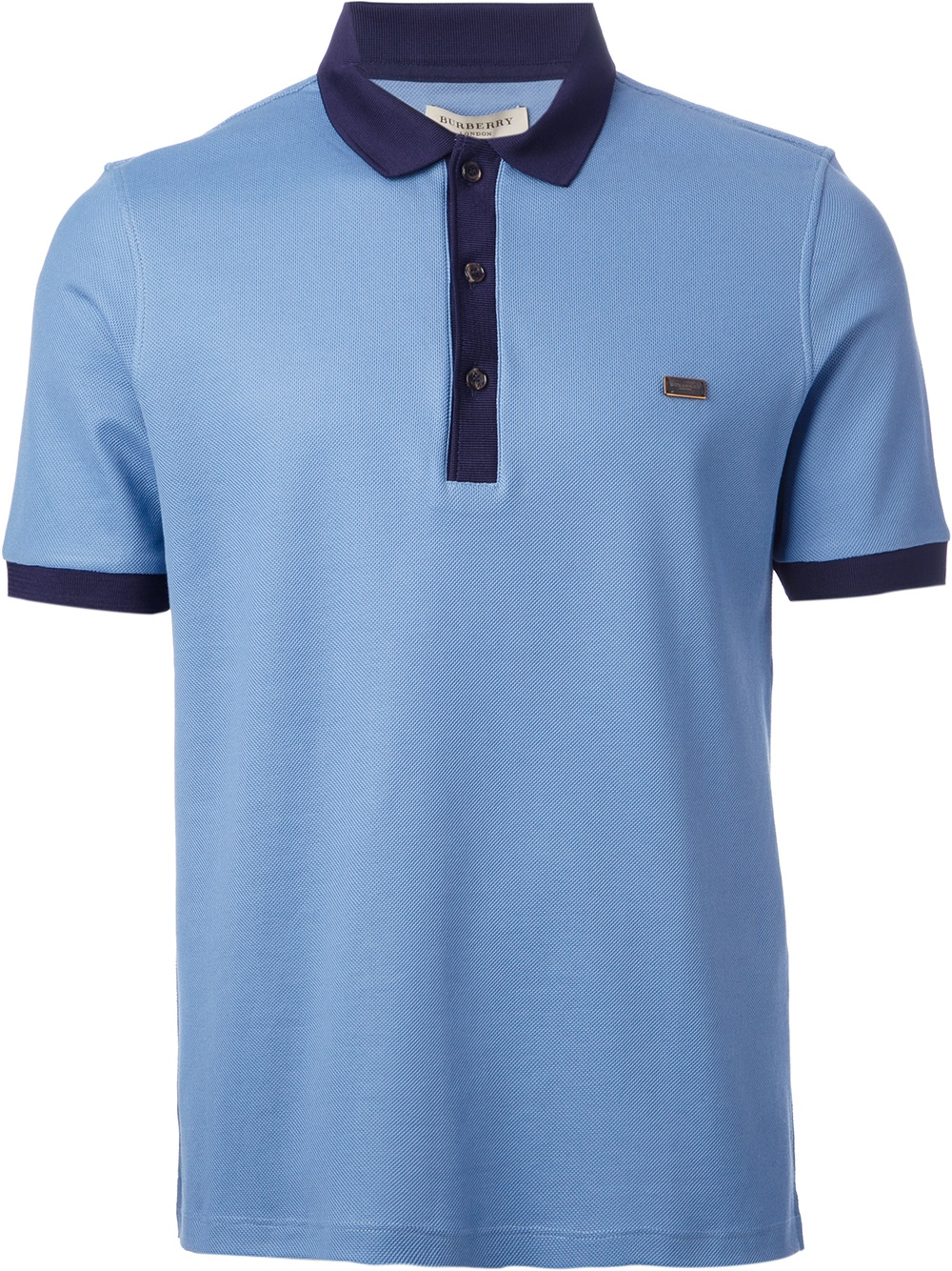 Burberry Contrast Collar Polo Shirt in Blue for Men - Lyst