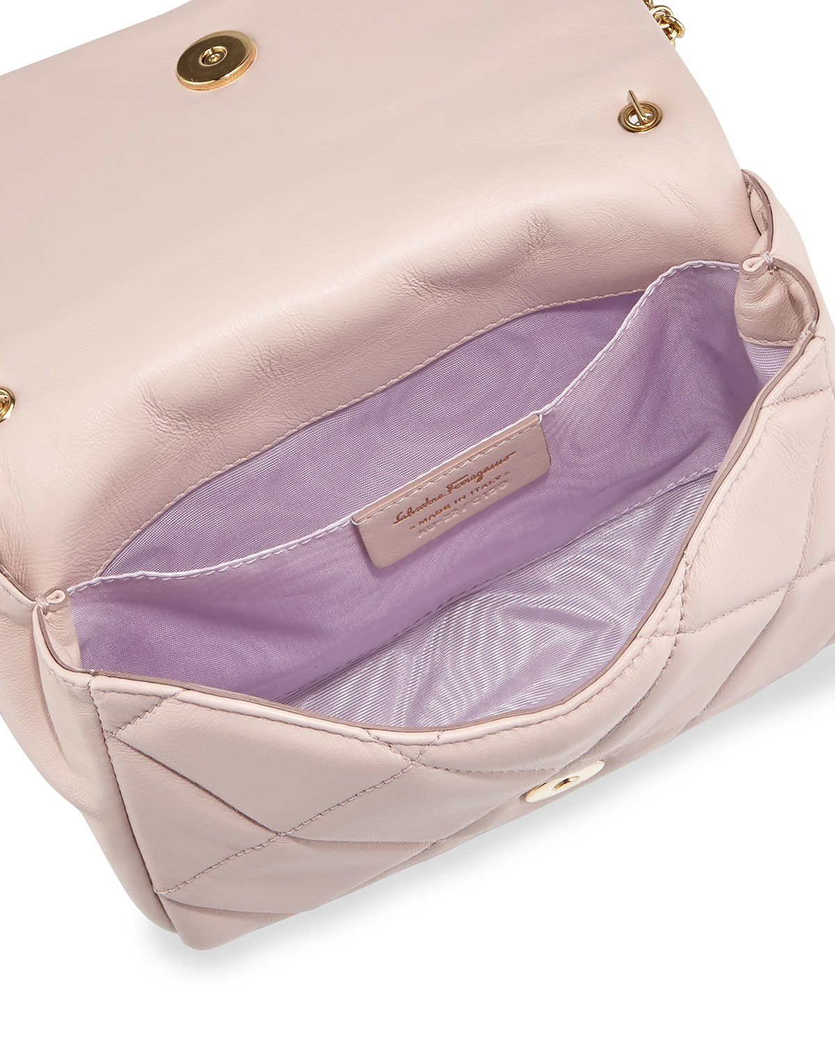 Ferragamo Miss Vara Quilted Mini Cross Body Bag In Metallic Lyst