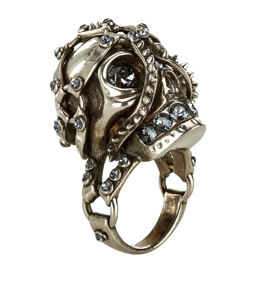 Alexander McQueen Harness Skull Ring in Metallic for Men Lyst