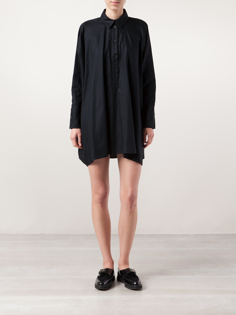 MM6 by Maison Martin Margiela Shirt Dress in Black - Lyst