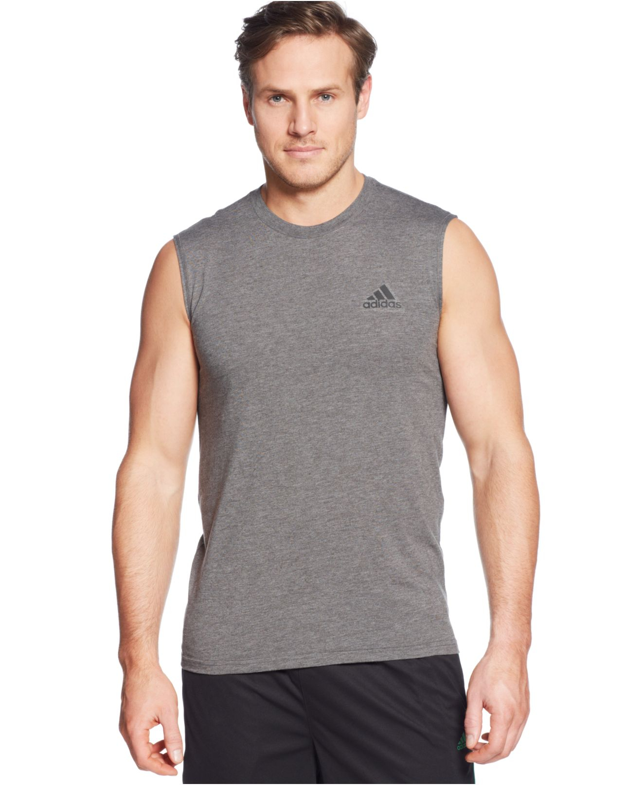 Adidas Men's Go-to Performance Sleeveless T-shirt in Gray for Men (Dark ...