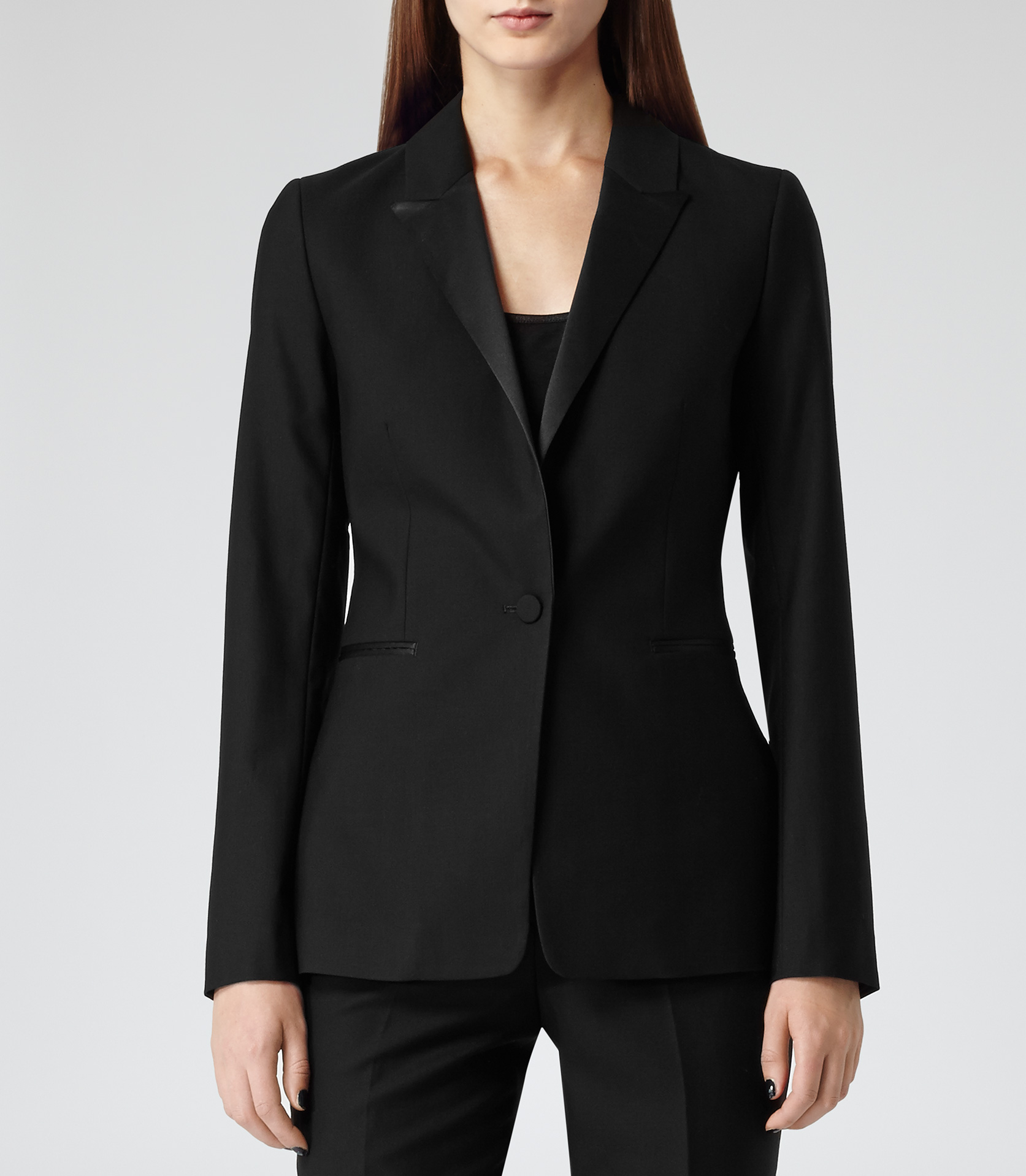 Reiss Pfeiffer Slim-Fit Wool Blazer in Black - Lyst