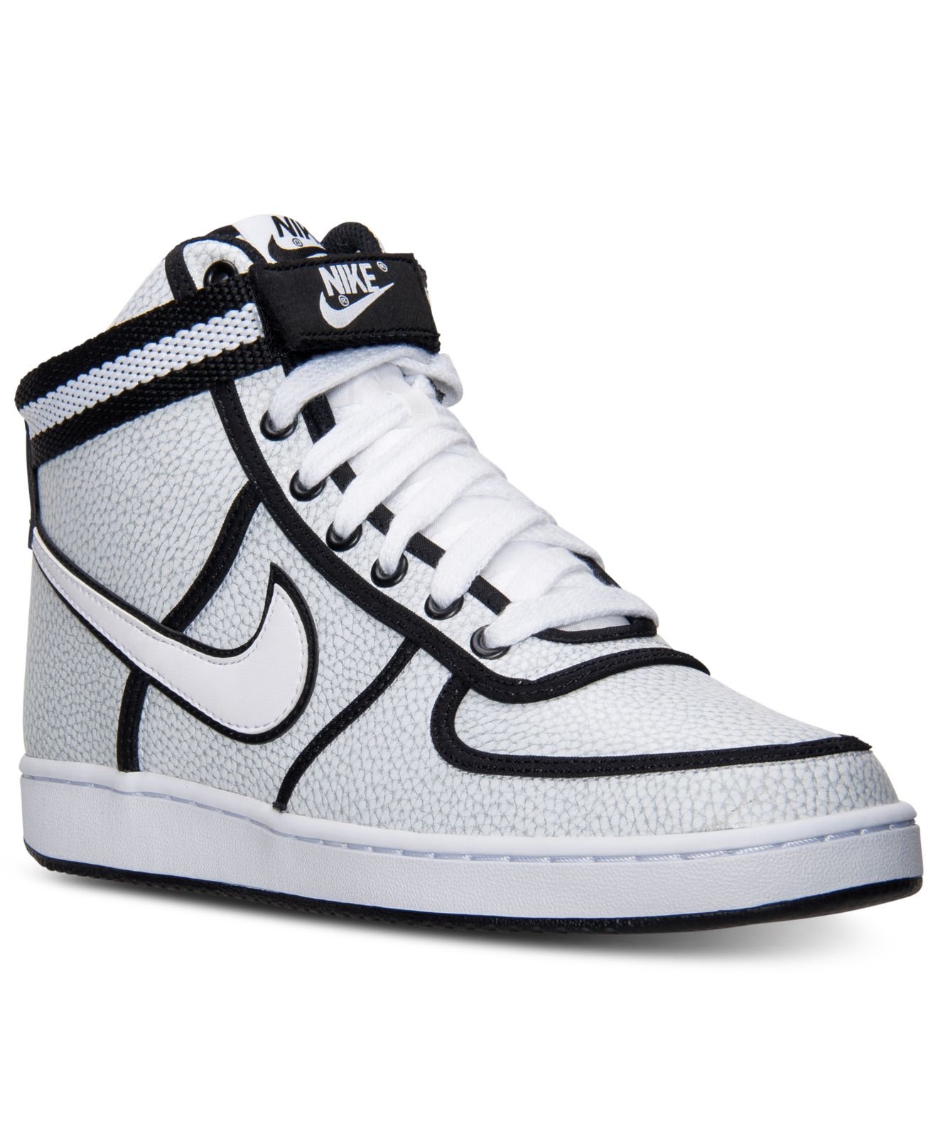 Nike Men'S Vandal High Casual Sneakers From Finish Line in White/White