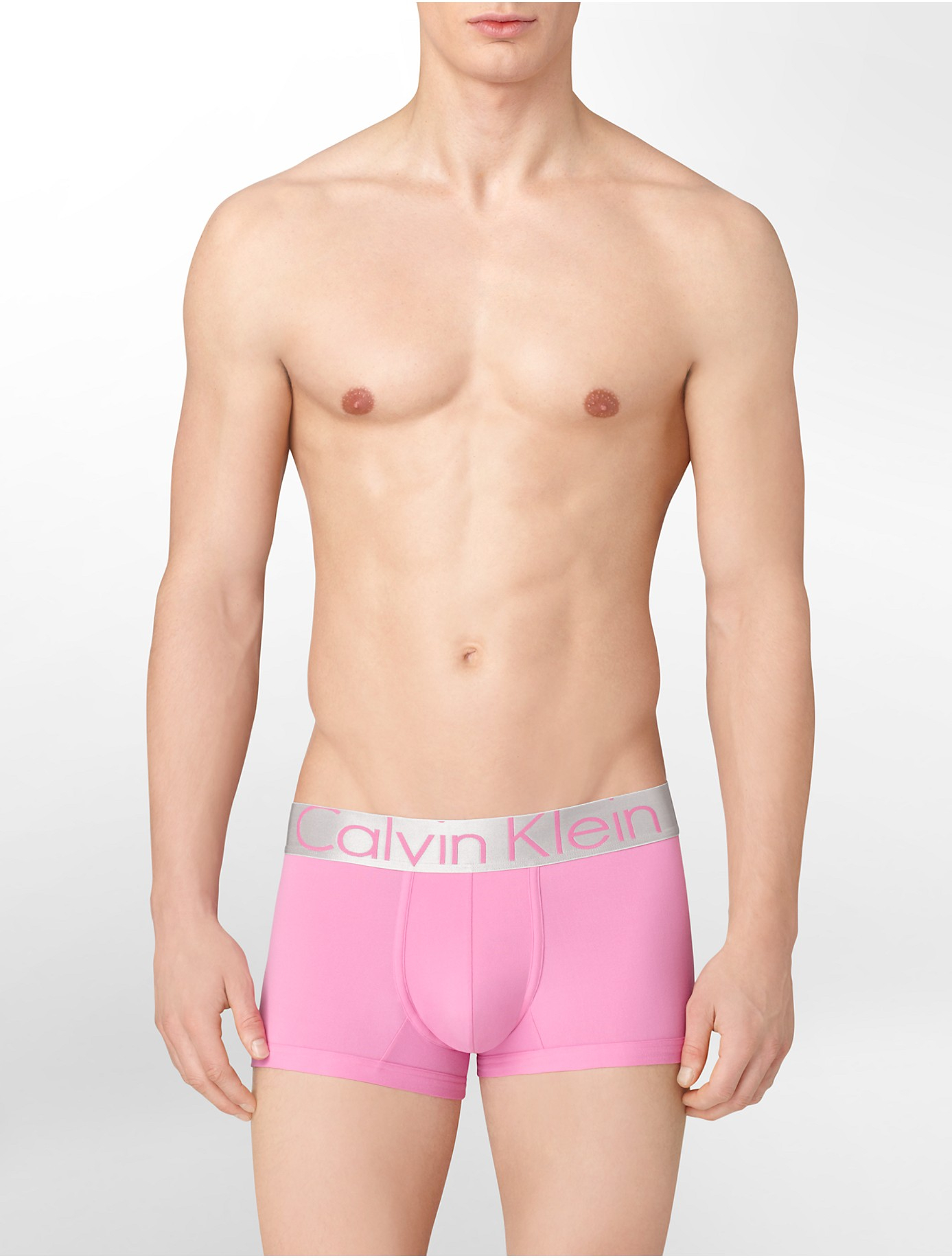 Calvin Klein Steel Micro Low-rise Trunk in Pink for Men | Lyst