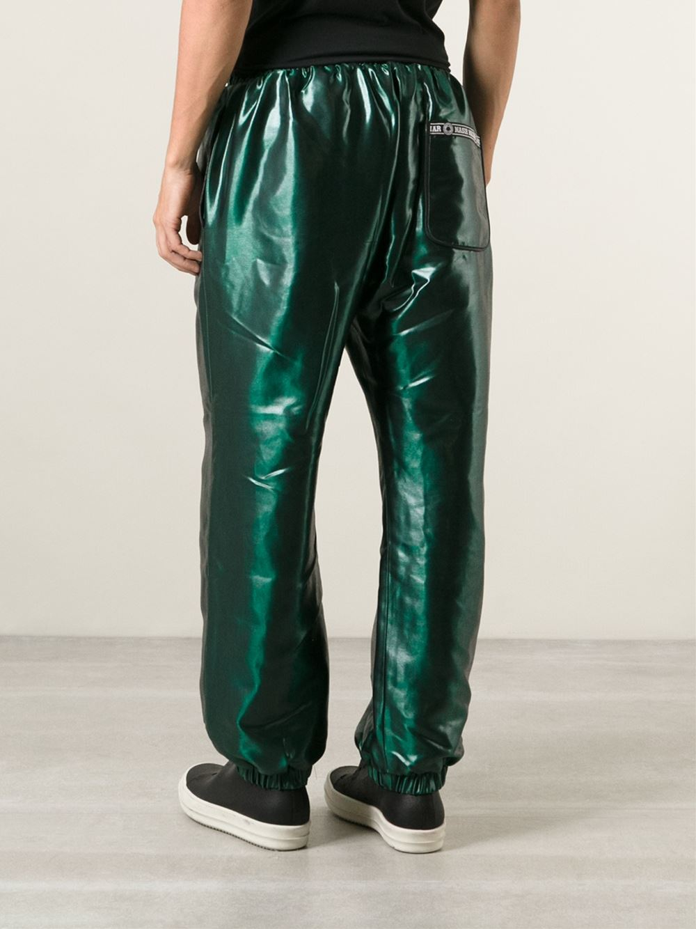 Nasir Mazhar Metallic Track Pants in Green for Men - Lyst