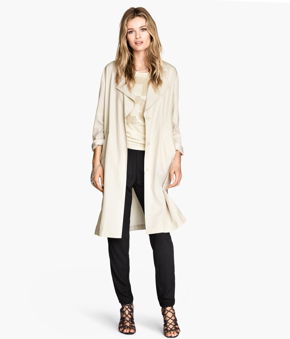 H&M Coat In A Lyocell Mix in Light Beige (Natural) - Lyst