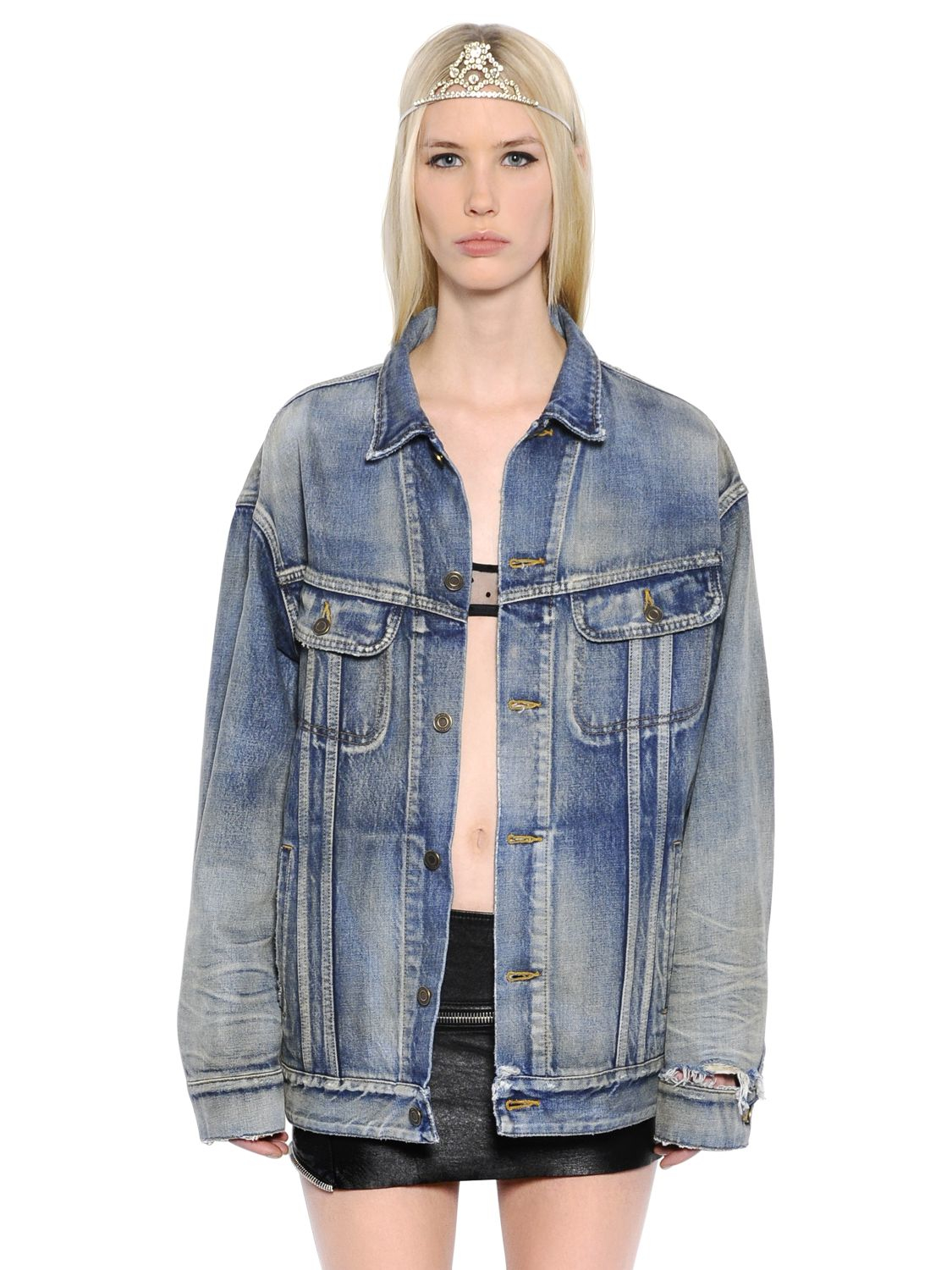 saint laurent denim jacket womens