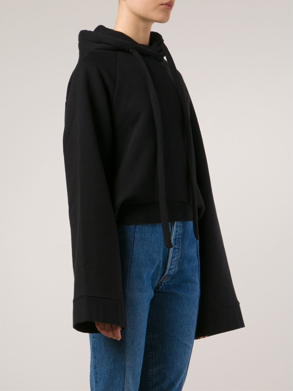 Vetements Wide Sleeve Hoodie in Black | Lyst