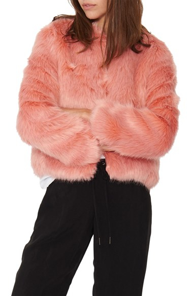 coral fur coat