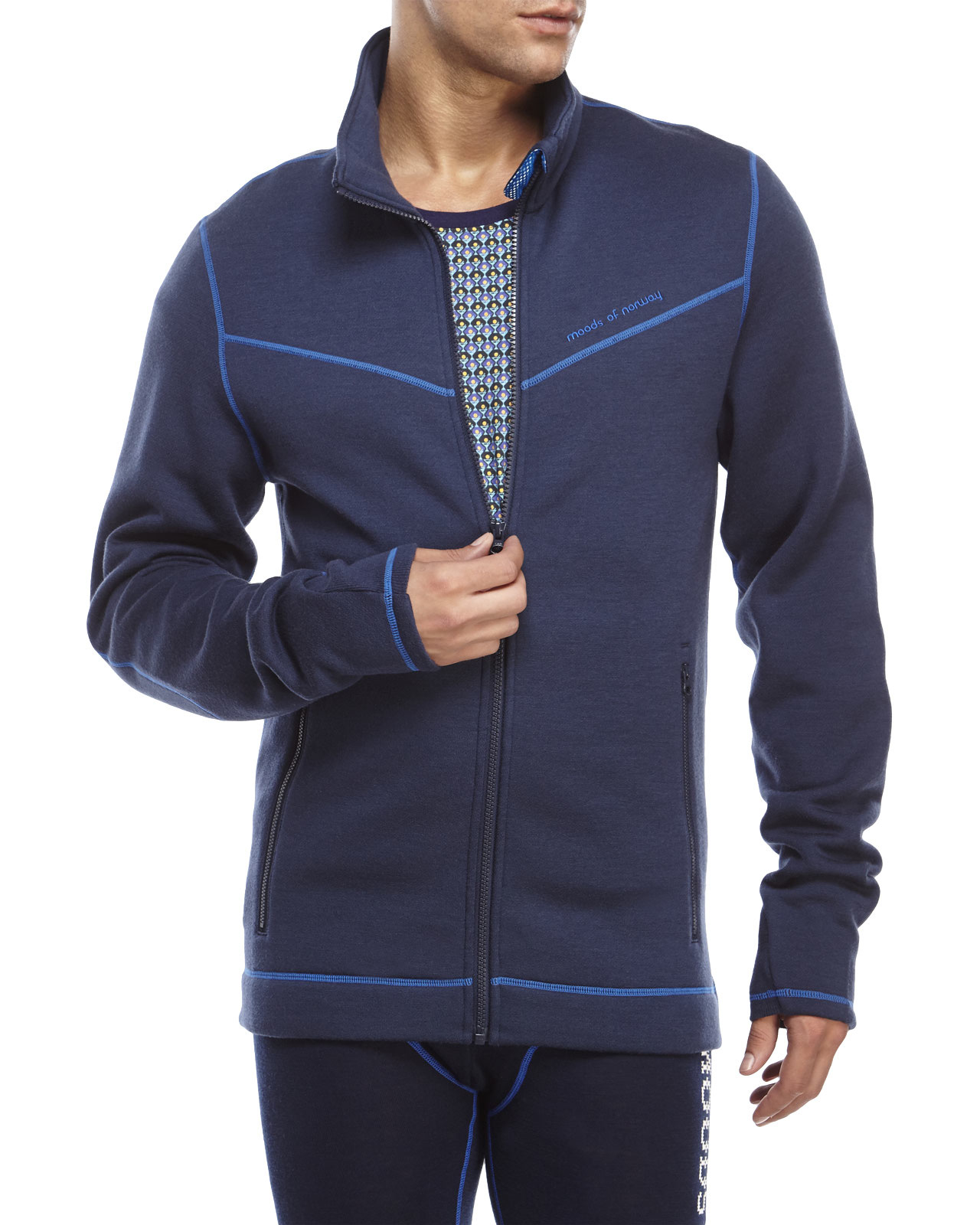 Moods of norway Potter Wool Fleece Jacket in Blue for Men | Lyst