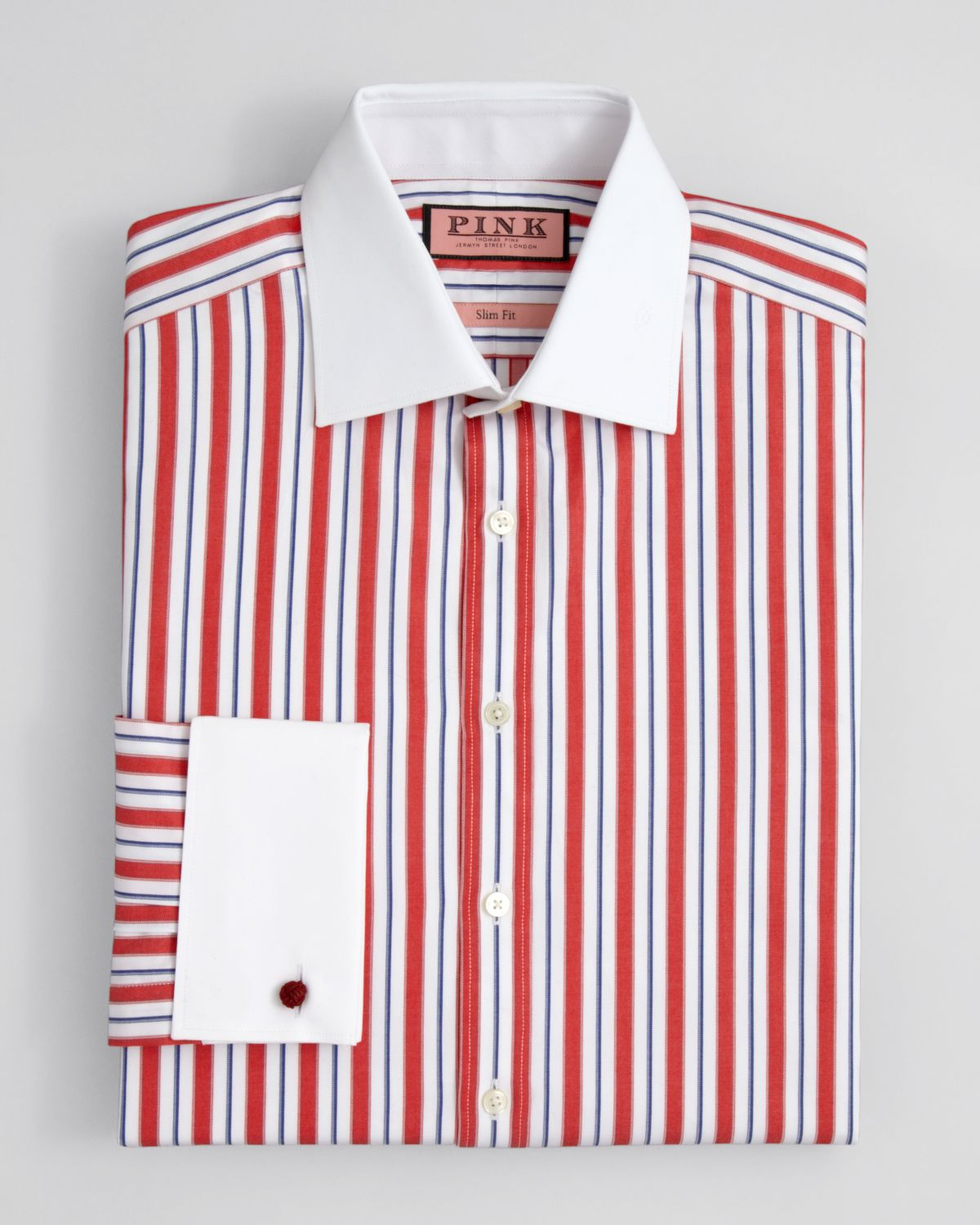 red and white striped dress shirt mens