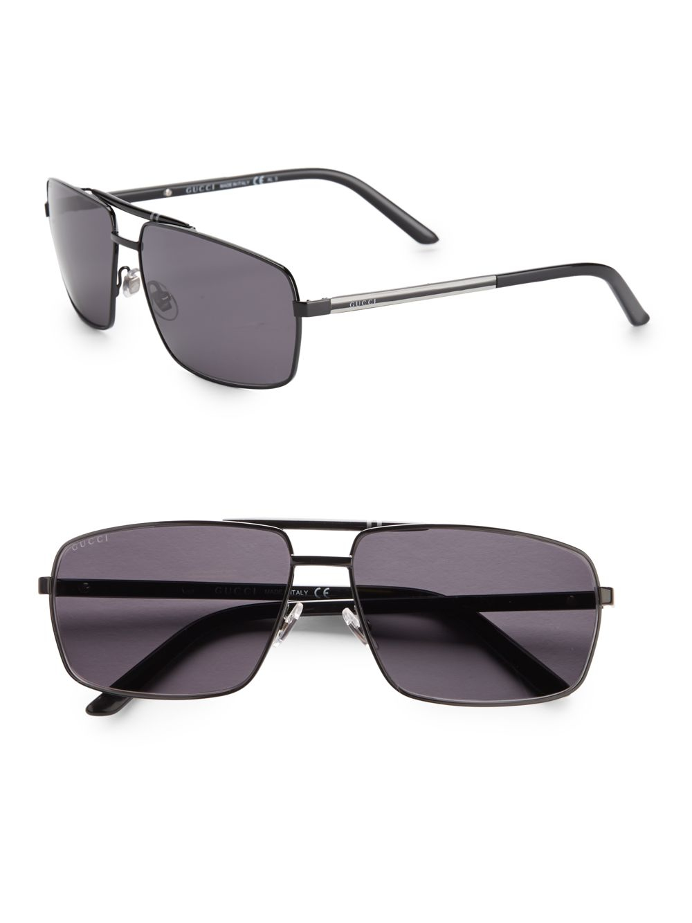 gucci 61mm square aviator sunglasses