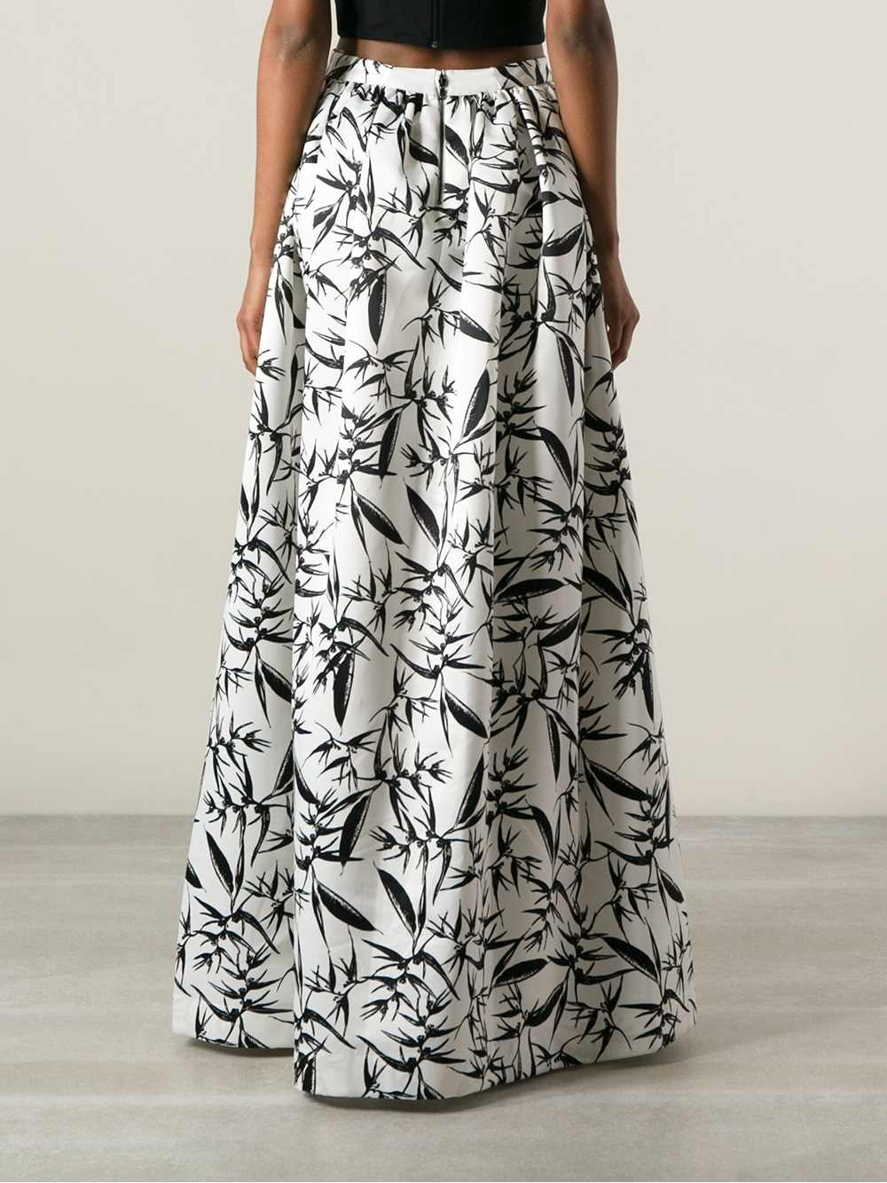 black printed long skirt