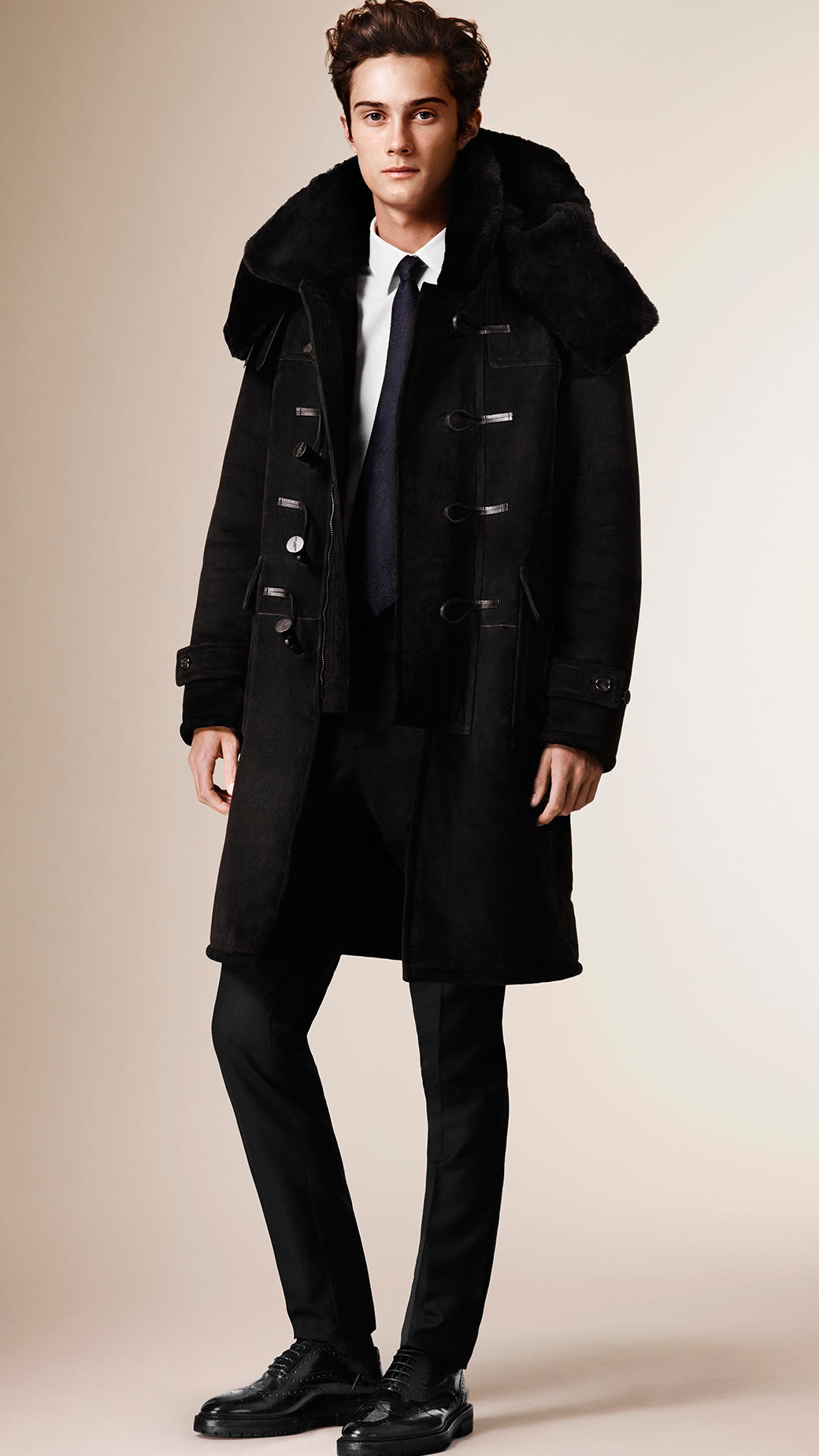 Shearling Duffle Coat - Coat Nj